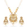 Pearl & White Stone Studded Necklace Jewellery Set For Women