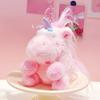 Pink Purple Messy Unicorn Plush Keyring With Practical Rope For Keys And Bags