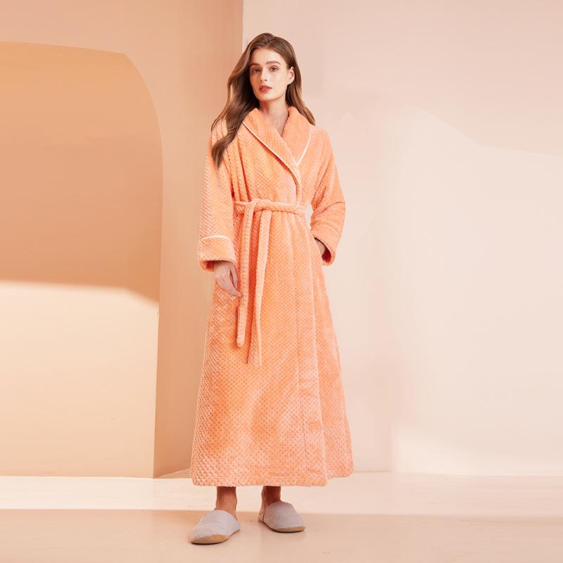 

Роскошные утолщенные осенне-зимние парные халаты в стиле отеля - мужской и женский длинный велюровый халат M