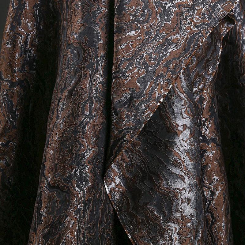 50x145cm Wave Lava Weave Jacquard Fabric Shiny Glossy Heavy Embroidery Texture Designer Fabric For Sewing Coat Jacket Pants