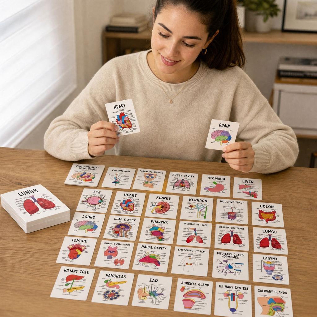 30 PCS Human Cards - Educational Body Parts Learning Cards for Kids, Students and Teachers