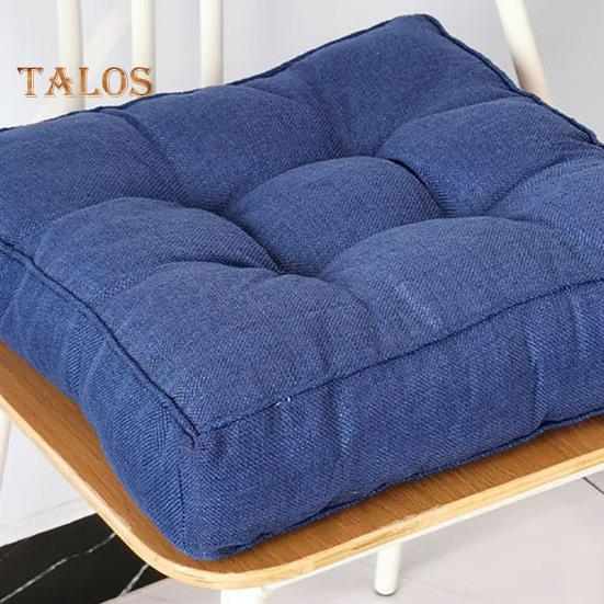 Solid Color Square Seat Cushion Breathable Cotton Linen Thickened High Elastic Padded Super Soft Home Office Chair Tatami Sofa Floor Sitting Mat Pad
