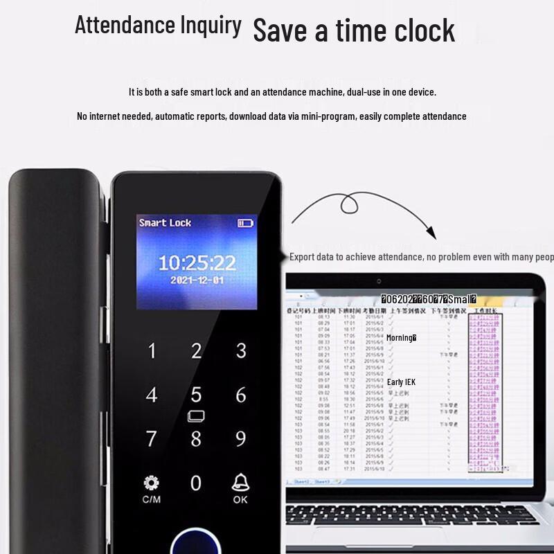 Youku Smart Fingerprint Lock for Glass Doors CN Plug (adapter Included)