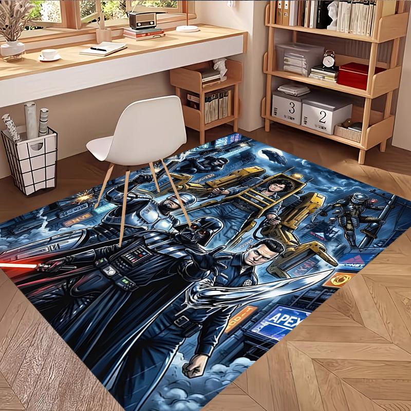Superheroes Print Rug, Washable Floor Carpet, For Entryway Dorm Laundry Room Office Study, Home Decor Birthday Christmas Gift