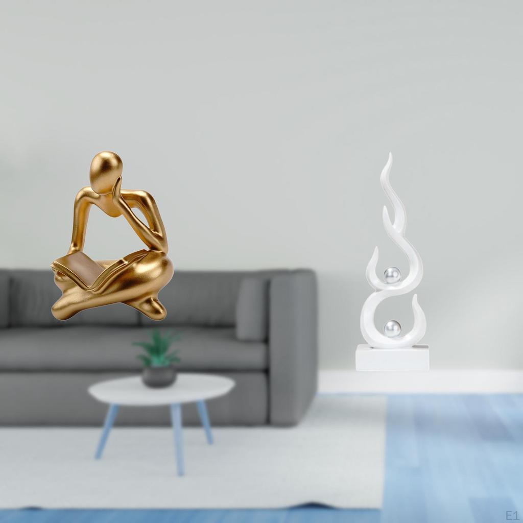 Abstract Thinker Fire Statue Resin Flame Figurine Decoration for Tabletop Living Room Shelf Office