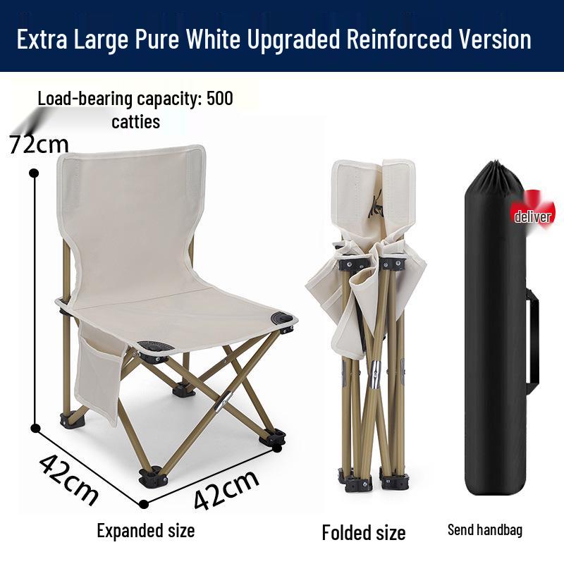 Portable Outdoor Folding Chair with Backrest for Camping, Fishing, and Art Sketching