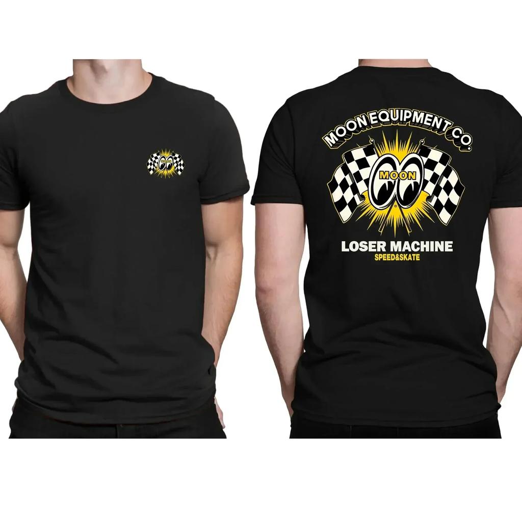 3D Printed Men's Black T-Shirt Mooneyes Graphic Outdoor Sports Short Sleeve Tees Fashion Cool Street Speed Equipment Casual Tops