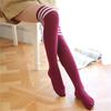 Japanische Preppy Style Gestreifte Baumwoll-Over-the-Knee-Socken
