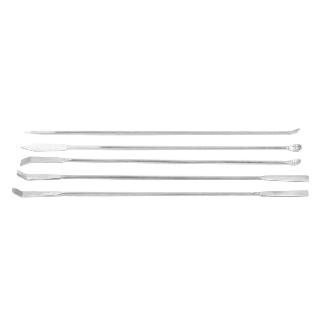 5 Stück Laborlöffel-Set Edelstahl Doppelkopf Rostfrei Mini Medizinlöffel für Experiment