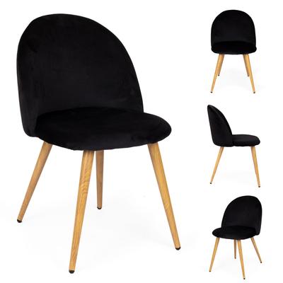 Upholstered Chair Living Room Office Velvo Black