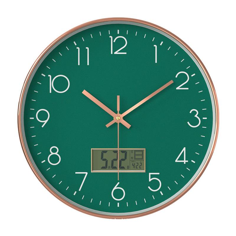 

LCD Perpetual Calendar Living Room Electronic Wall Clock Simple Clock Wall Hanging Home Clock Quartz Clock 14 Inches 35CM 14 inches