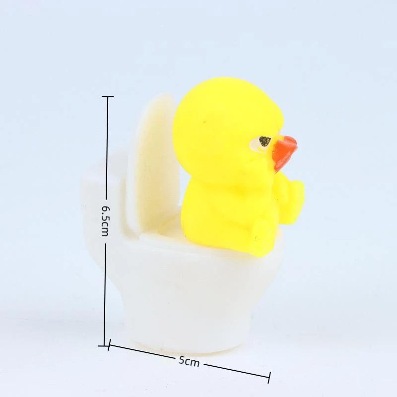 Cute Toilet Duck Friend Kawaii Statue, Desktop Car Bookshelf Bathroom Decor, Christmas Gift, Small Ornament, Perfect For Festive
