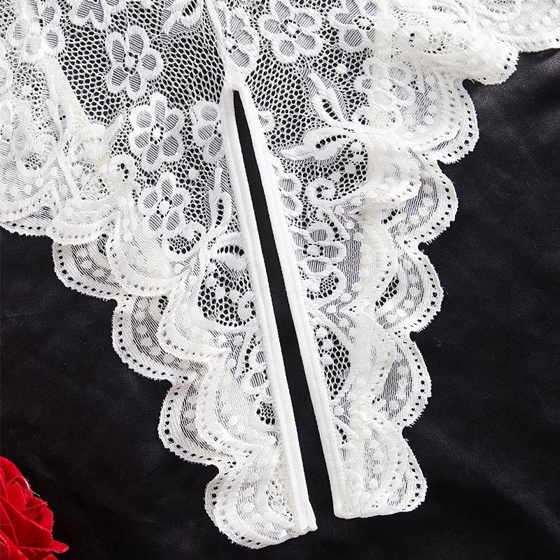 Sexy Lingerie For Women One Piece Transparent Lace Sling Pajamas Porn Bodysuit Deep V Crotchless Teddy Baby Doll Erotic Costumes