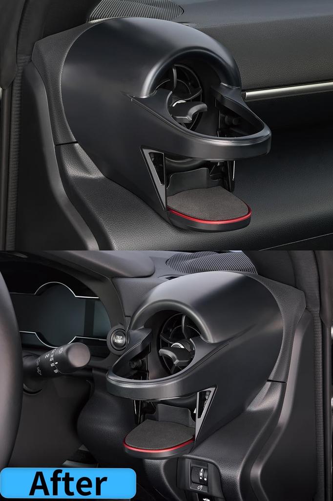 Tsuchiya Yac product GR86 BRZ dedicated air conditioner drink holder for seat and passenger black Vehicle-specific (ZN8) / (ZD8) driver's seat, SY-TS1