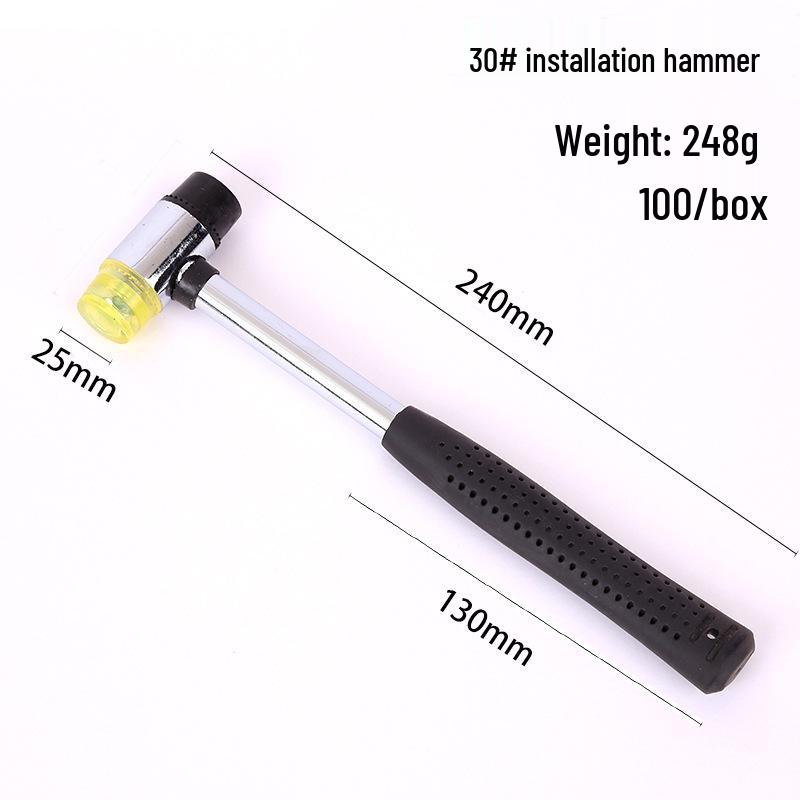 Rubber Handle Installation Hammer - Handmade DIY Double-Headed Rubber Mallet
