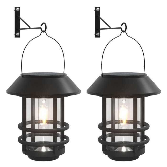 VidaXL Outdoor Solar Wall Lanterns 2 Pcs White, Solar Wall Lantern for Garden, Solar Wall Lamp 4008187