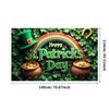 St Patricks Day Backdrop Banner Leprechaun Hat Shamrock Party Background Celebration Photography Props Event Supplies Decoration
