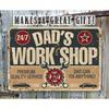 Personalized Metal Wall Art Dad Workshop Sign Father's Day Christmas Gift