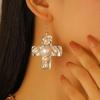 Ladies' Fashion Alloy Earrings Elegant Pearl Earrings Cross minimalist fashion lady's  High Quality