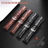 12/14/16/18/20/22/24mm Genuine Leather Watchbands Men Women Watch Band Strap Steel Pin Buckle High Quality Wrist Belt Bracelet
