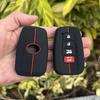 Silicone Car Key Case Holder Shell Soft Remote Cover Protector for Toyota Rav4 Corolla Camry Avalon Accessories Keychain Bag Set