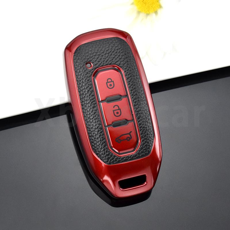 TPU Leather Car Smart Remote Key Cover Case Bag For Ford Territory EV Shell Fob Holder Protector Accessories