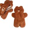 Cute Brown Bear Plush Makeup Bag With Large Capacity For Women And Teens