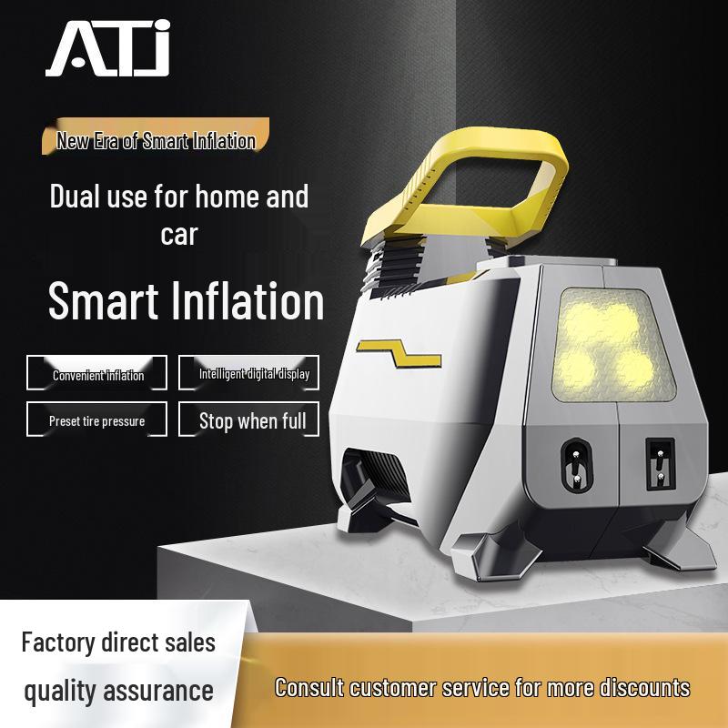 Portable Dual-Use 12V AC/DC Car Tire Inflator - Home & Vehicle Electric Air Pump