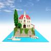 Sankei Miniatur-Bastelset Studio Ghibli Serie Porco Rosso Hotel Adriano Maßstab Papierbasteln 1/300 MK07-15