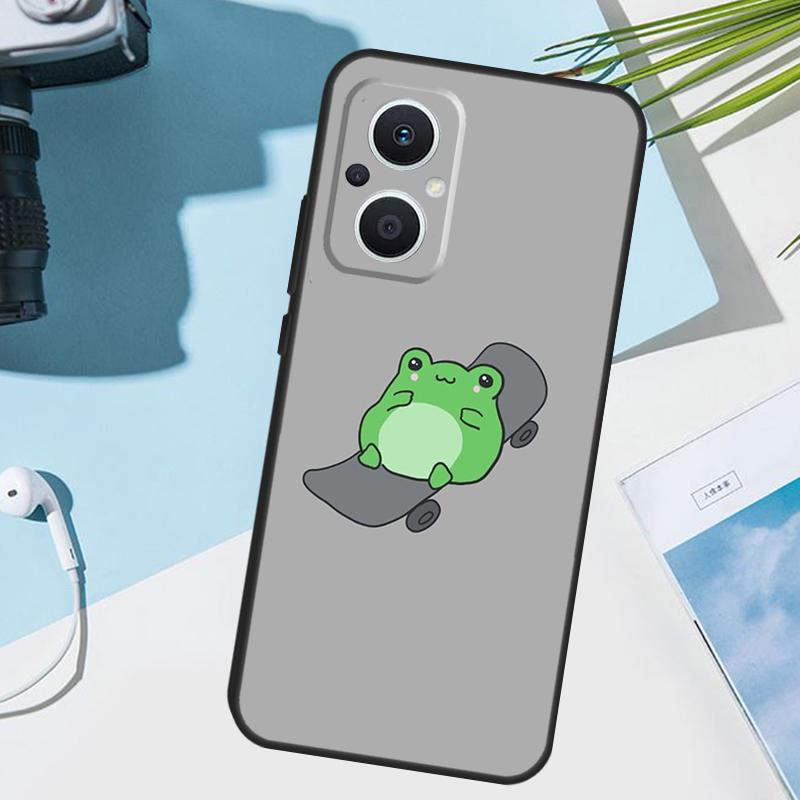 Frog Skateboard Cute Kawaii Cover For OPPO Reno 12 F 13F 14F 11F 10 11 13 14 Pro 7 8 Lite OPPO Find X9 X5 X6 X8 Pro Case