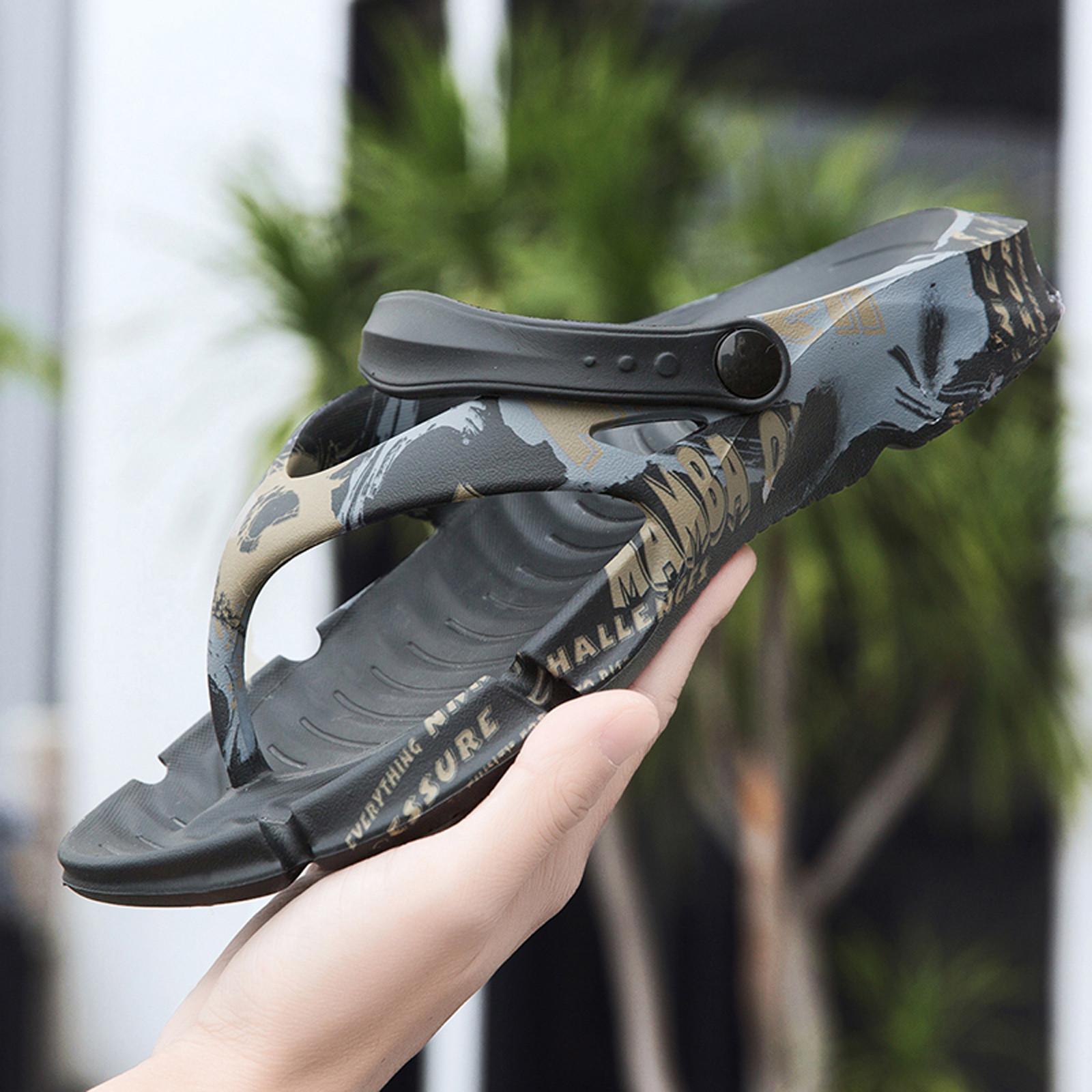 

Мужские шлепанцы, летние пляжные тапочки для мужчин, нескользящая обувь на плоской подошве 43-44 чёрный