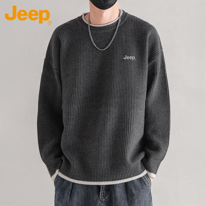 

JEEP Men s Thickened Crew Neck Sweater 3XL