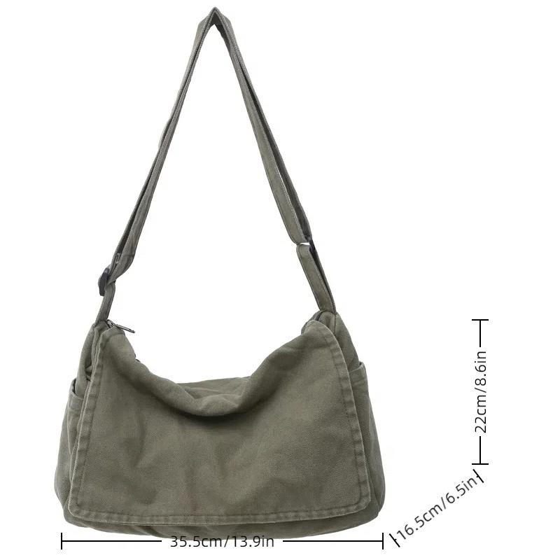 Trendige Klappen-Umhängetasche, Lässige Umhängetasche mit großer Kapazität, Trendige Studenten-Schultertasche, Verstellbarer Riemen