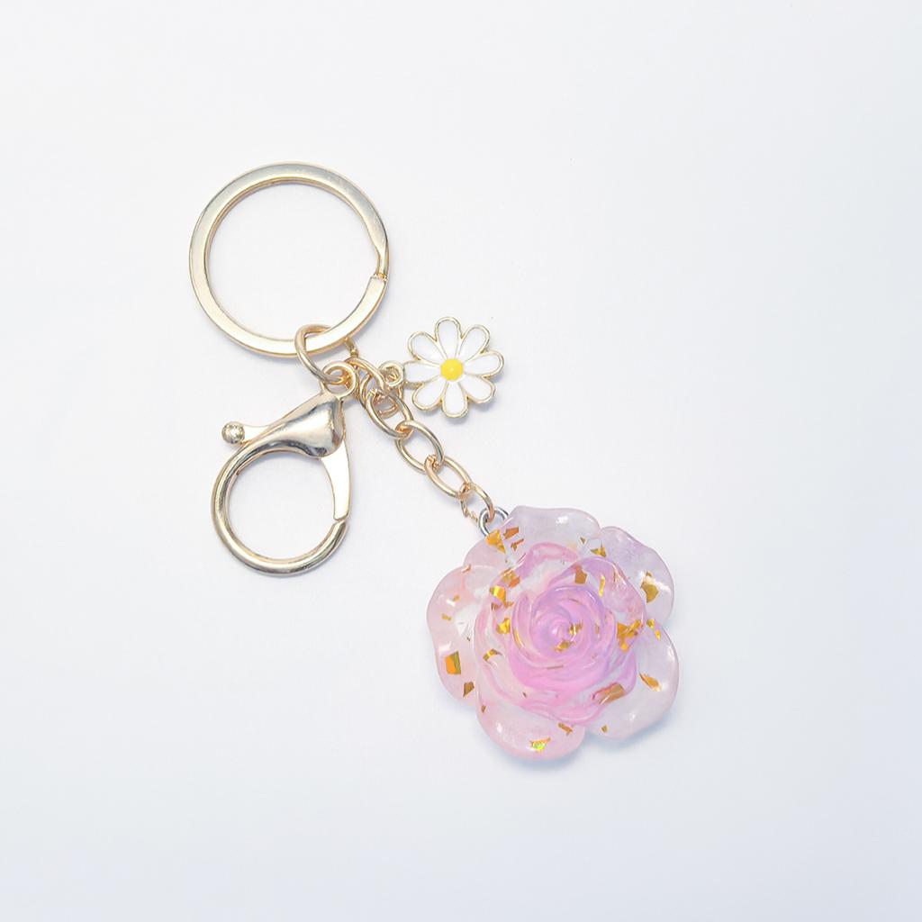 Rose Keychain Simple Daisy Pendant Keychain Floral Bag Accessories Couple Family Keychain Pendant