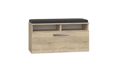 Riva Sonoma Oak Shoe Cabinet With Seat And Storage For The Hallway
