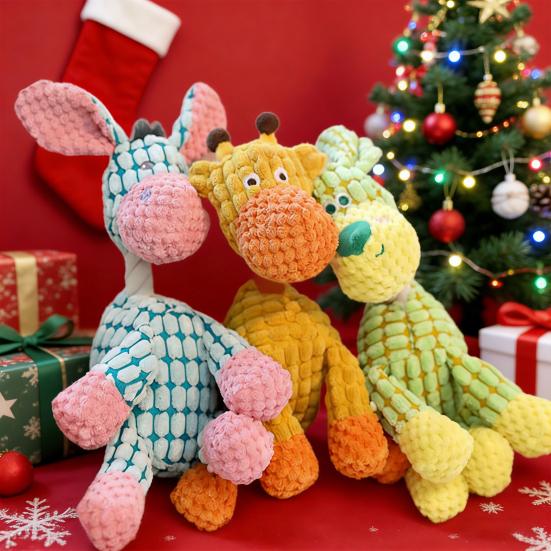 2Pcs Dogs Plush Toys Indestructible Dog Toys Interactive Squeaky Stuffed Animals for Aggressive Chewers Small Medium Large Breeds Puppy Teething Toy