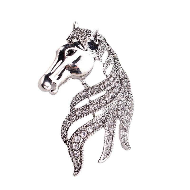 Men'S Zodiac Horse Head Coat Button Corsage Brooch Suit Shawl Buckle Fashionable And Elegant Accessories