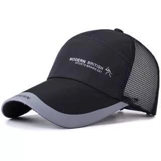 Mesh breathable baseball cap men s outdoor sun protection visor half mesh duckbill cap fishing hat wide brim Adjustable