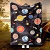 Planetary Pattern Flannel Blanket - Soft and Warm, Suitable for Sofas, Beds, Chairs, Camping, and As a Holiday Gift for Family