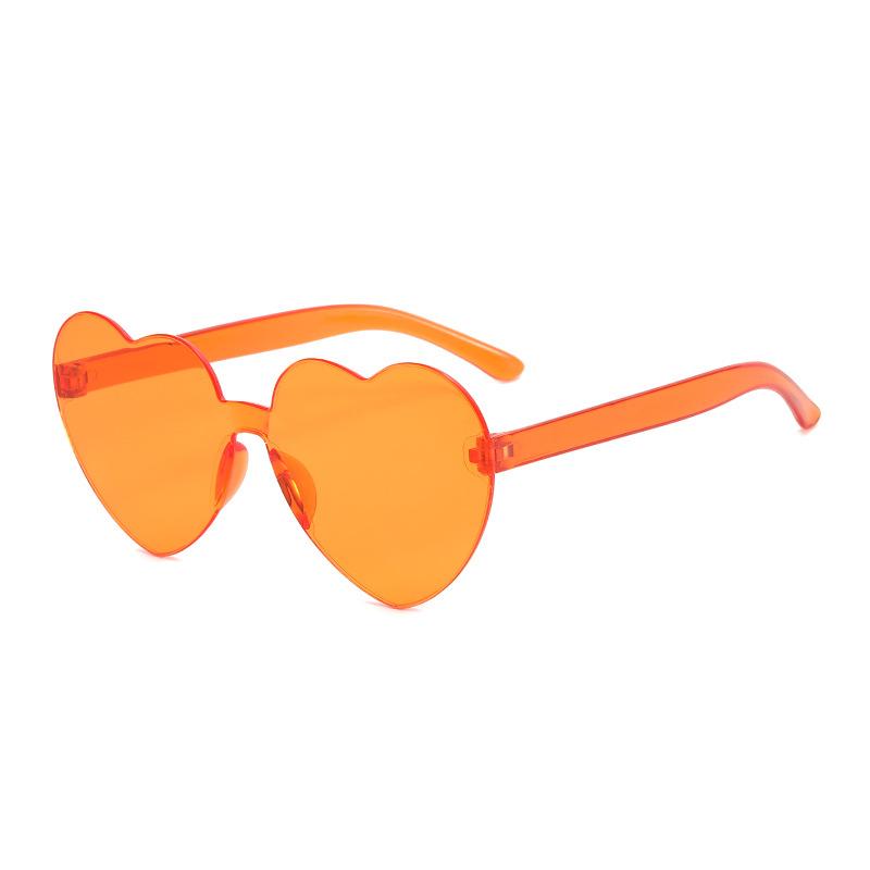 Heart-Shaped Sunglasses Kids Girl Boy Jelly Colored Love Sunglasses Children Pc Lens For Summer Beach Outdoor Activities
