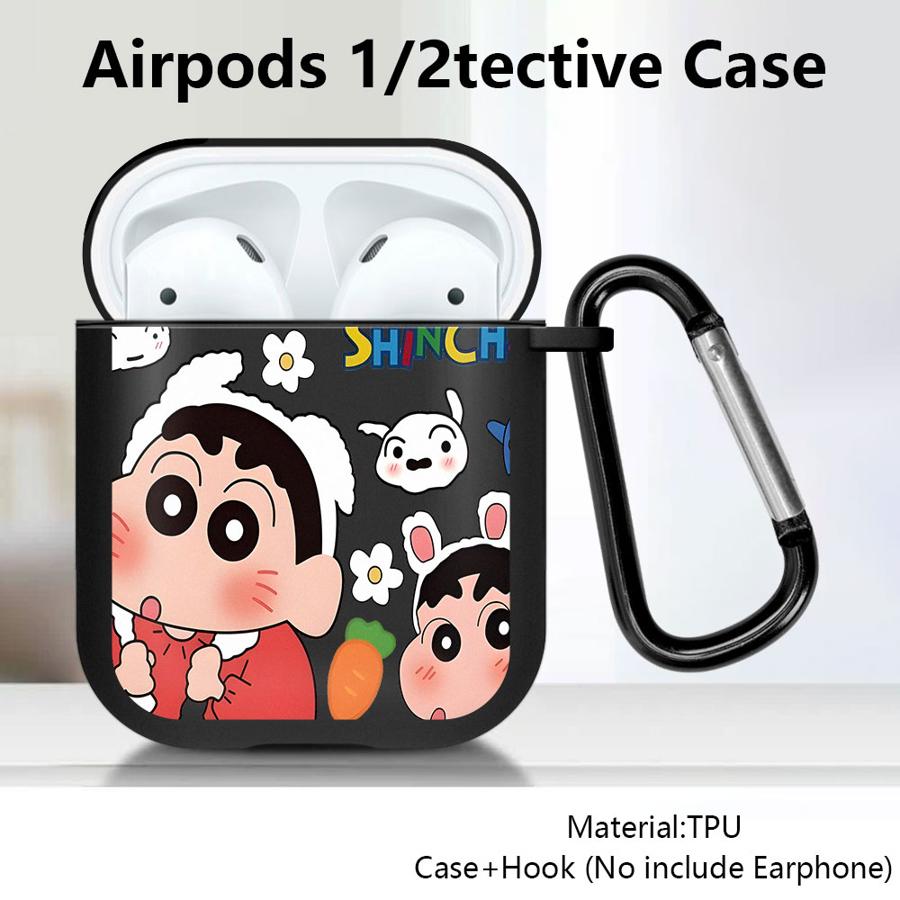 Case For Airpods 1 3 4 Pro Pro3 2 Pro2 Earphone Cases Cover Cartoon Crayon Shin-Chan