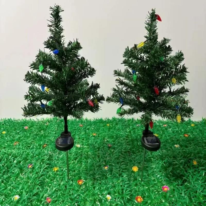 Solar Christmas Tree Lights Waterproof Outdoor LED Garden Lamp for Lawn Patio Yard Pathway Landscape Party Holiday Decoration
