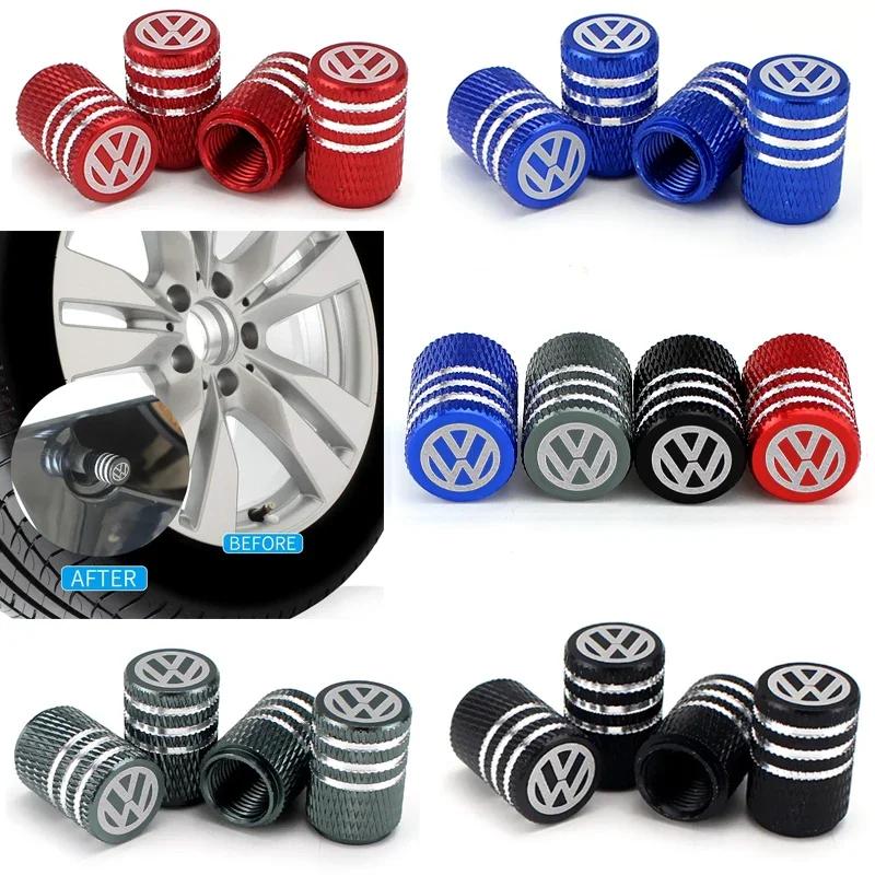 Para VOLKSWAGEN VW 4 peças Emblema de Carro Tampas de Válvula de Pneu de Roda Coberturas de Ar para Volkswagen Rline Golf GTI Bora Passat Jetta Beetle Tig