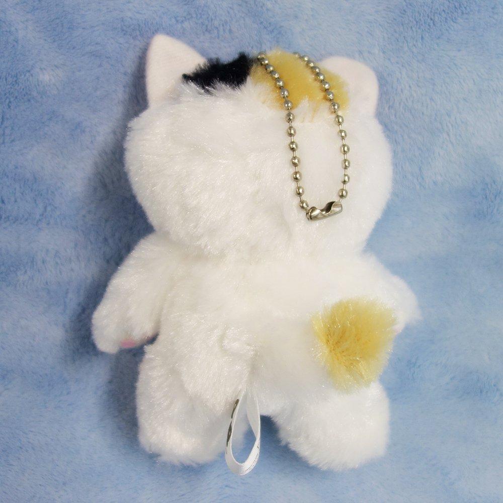 Mascota „Maru no Osanpo” de la Laboratorul de Design Naito, Mikemaru, Pisică, 12 cm Înălțime, Albă, cu Lanț cu Bile, Jucărie de Pluș