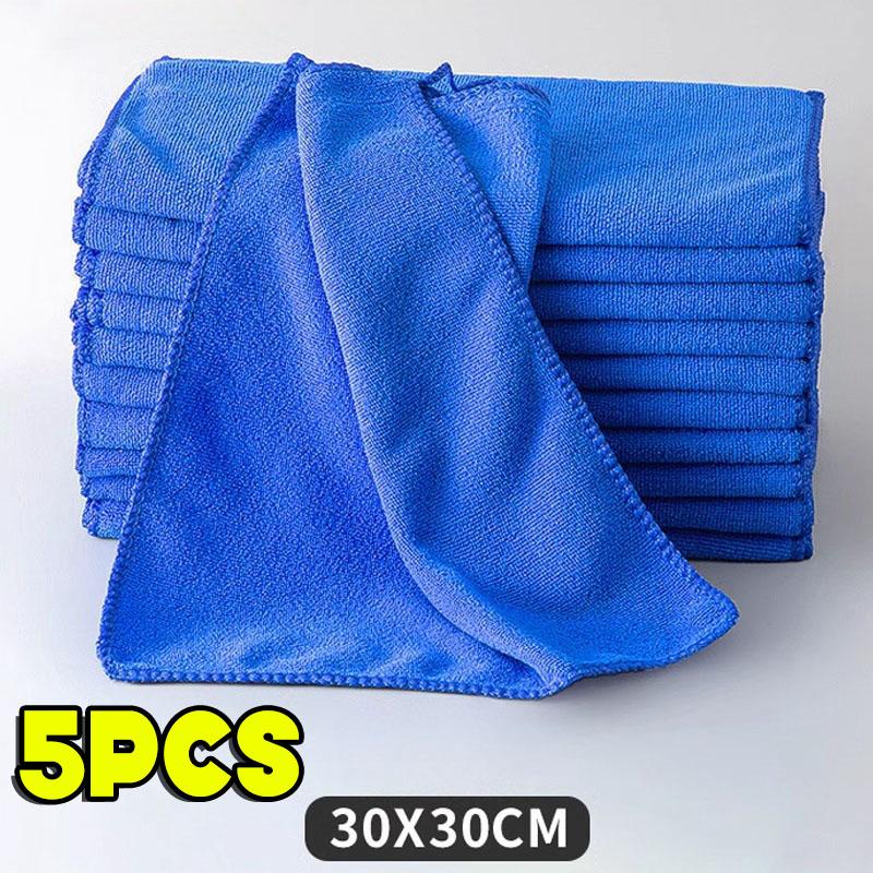 100pcs Blue Microfiber Charcoal Thickened Super Absorbent Dishcloth Oil Resistant Kitchen Wipes Microfiber Cleaning Cloths Towel
