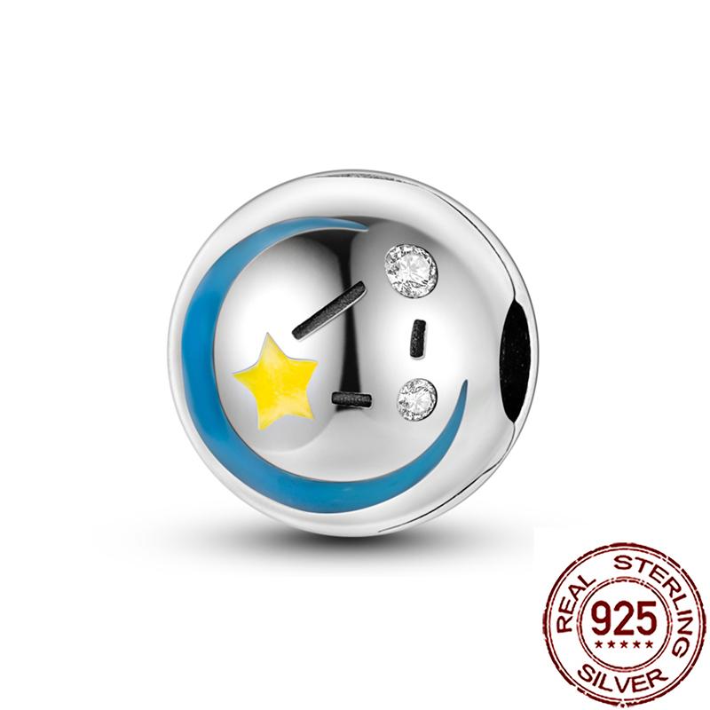 Charms Copper Moon Star Night Sky Galaxy Celestial Dangle Beads Fit Snake Chain Bracelet Necklace Women Diy Jewelry