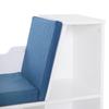 2-in-1 Bookcase Bench with Seat Cushions, Cube Shelf 6 Open Compartments and 2 Levels, Storage Furniture, 102 x 30 x 61 cm, Blue