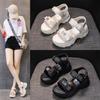 Sports sandals women's summer 2025 new beach casual shoes sponge cake thick sole high heel soft sole inner height increase