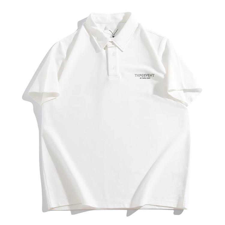 

Мягкие, влагоотводящие, высококачественные и дышащие мужские рубашки поло свободного кроя--Устойчивые к сминанию повседневные спортивные рубашки с коротким рукавом и воротником 8XL белый