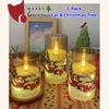 3-Pack LED Candles w Remote Control Flameless Snowman Sleigh Car Elk Christmas Tree Sticker LED Candle For Christmas Decoration